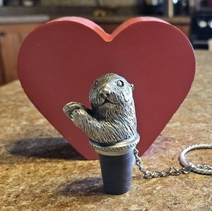 Pewter Otter Wine Stopper